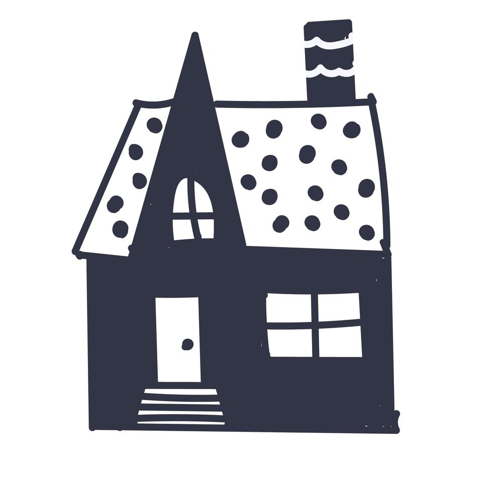 ilustración con casa. estilo escandinavo. ilustración vectorial vector
