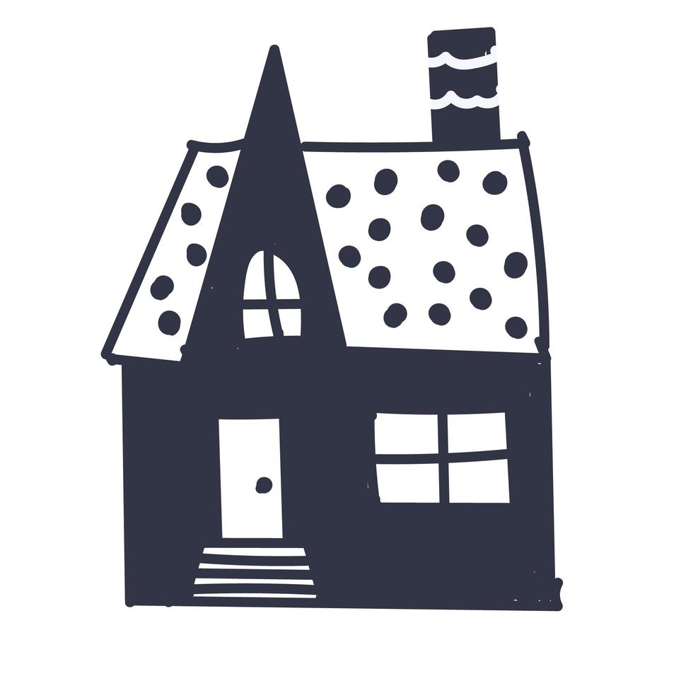 Illustration with house. Scandinavian style. Vector illustration