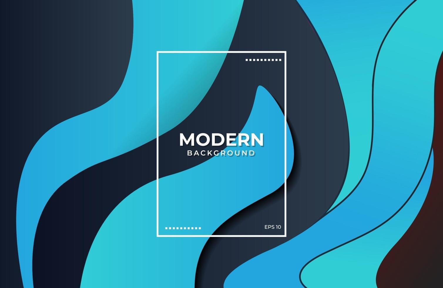 Minimalist Elegant background with fluid shapes in blue black color vector