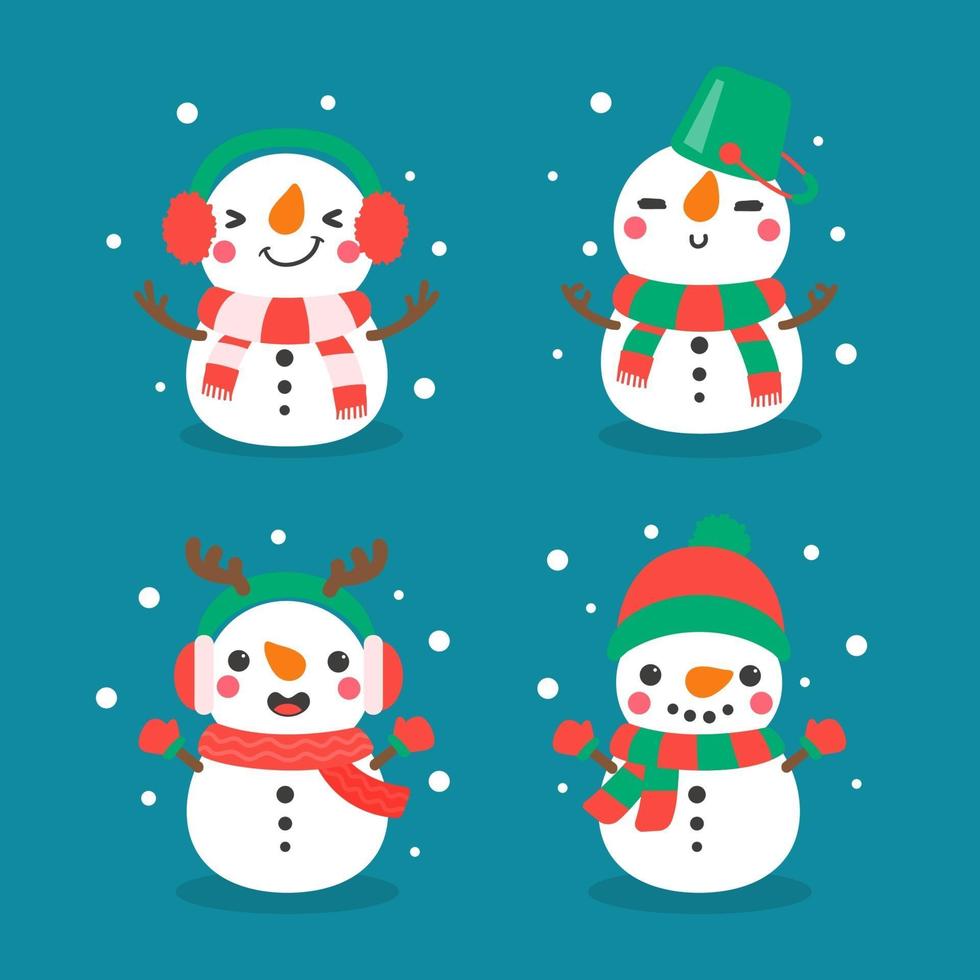 bolas de nieve moldeadas en muñeco de nieve. decorar para navidad. vector