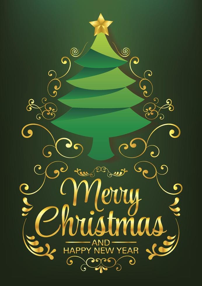 cute christmas tree art vector