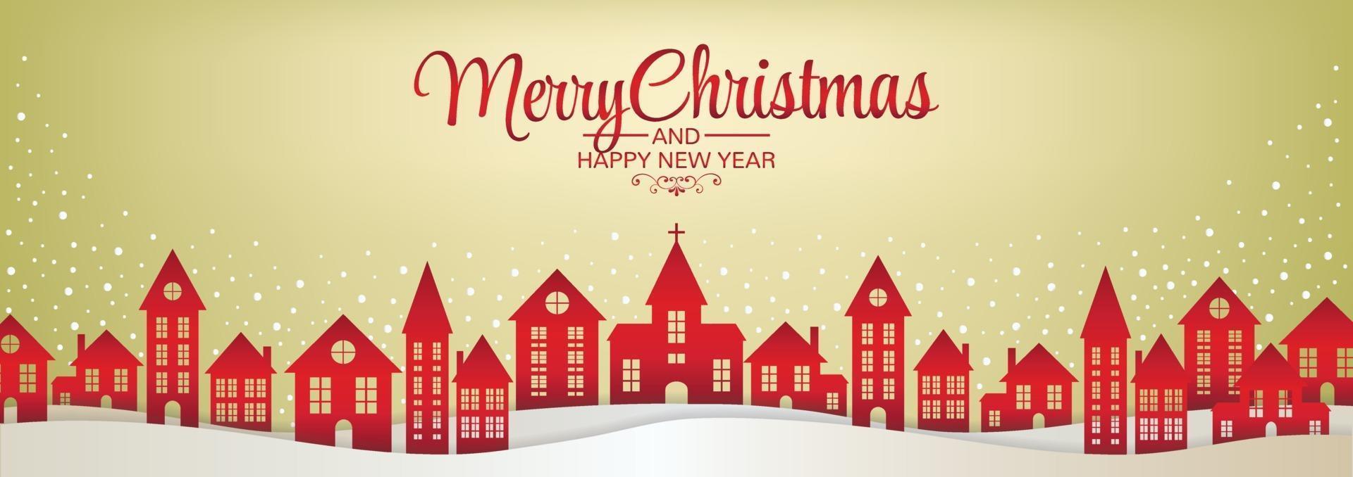 merry christmas big town background vector