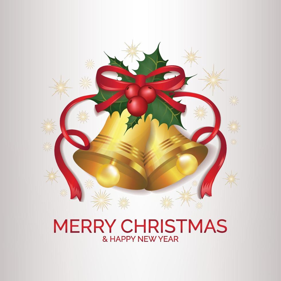 christmas bells with red bow vector