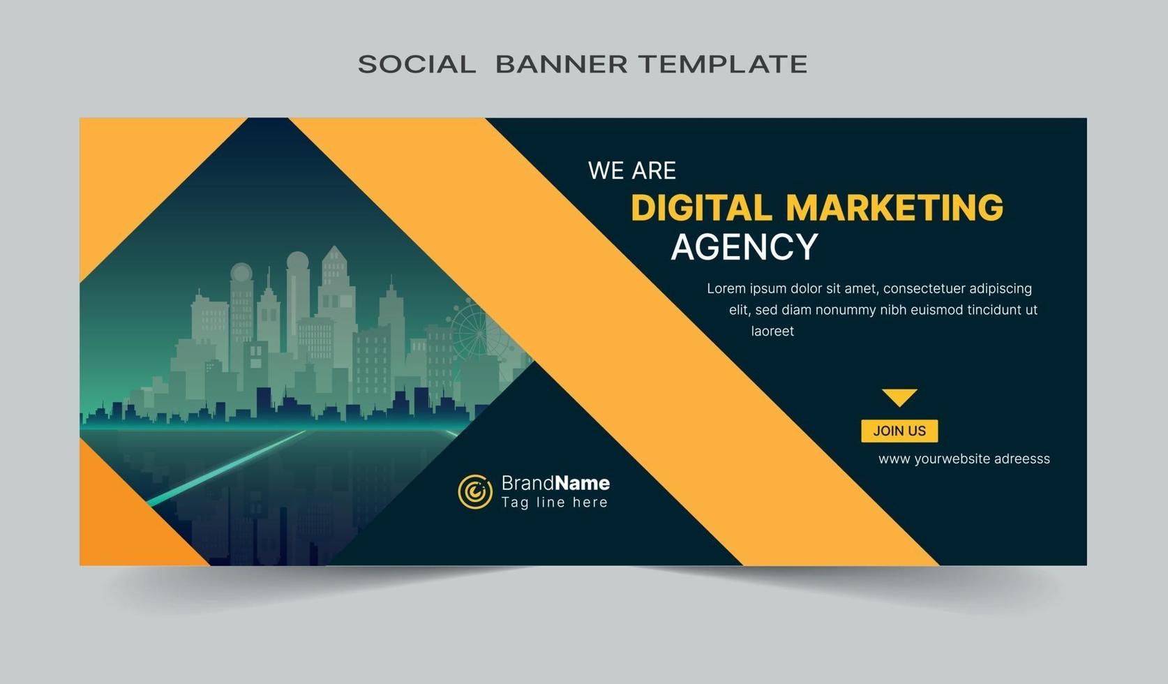Social media banner post, web banner template vector