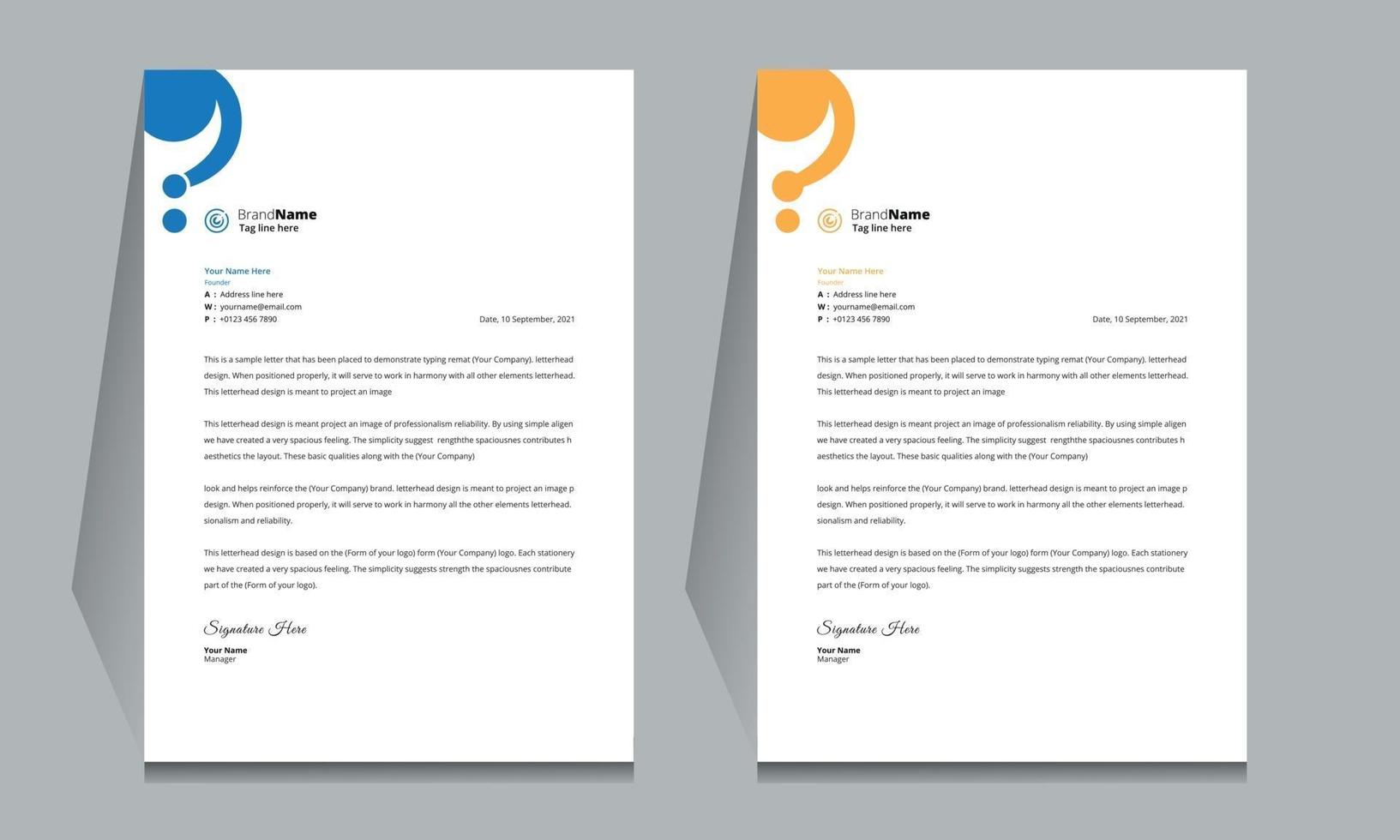 Letterhead format template, business clean letterhead design template. vector