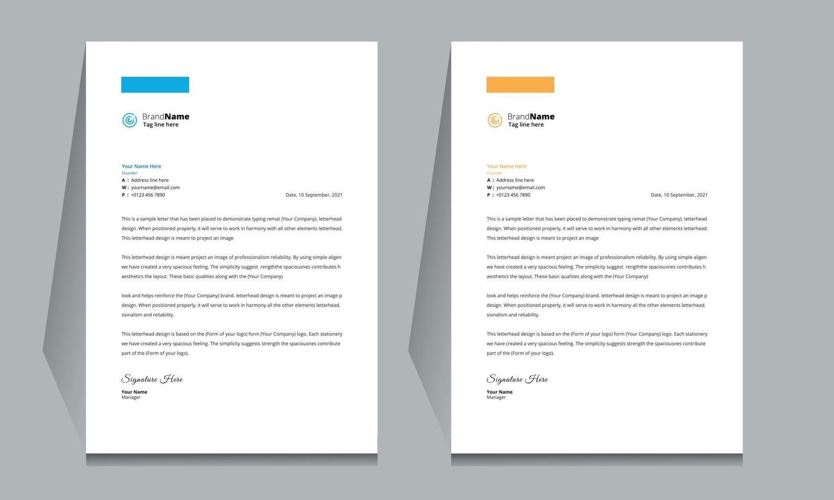 Letterhead format template, business clean letterhead design template. vector