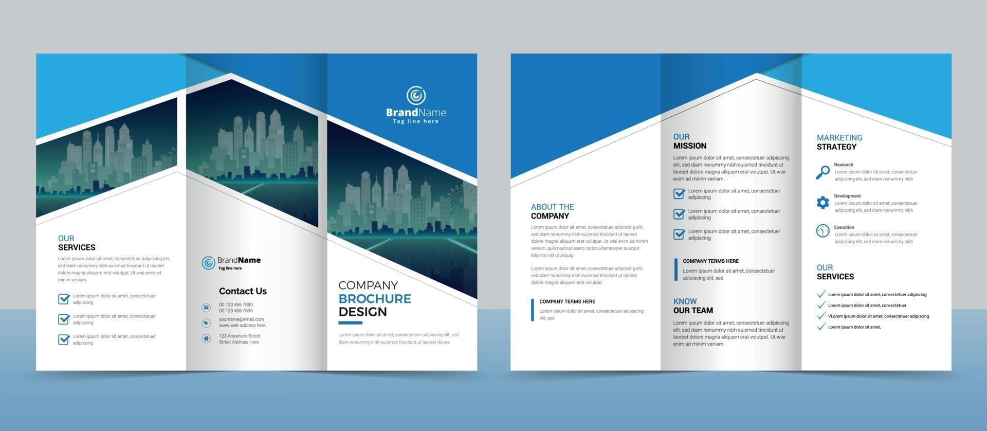 plantilla de folleto tríptico de negocios modernos corporativos creativos vector