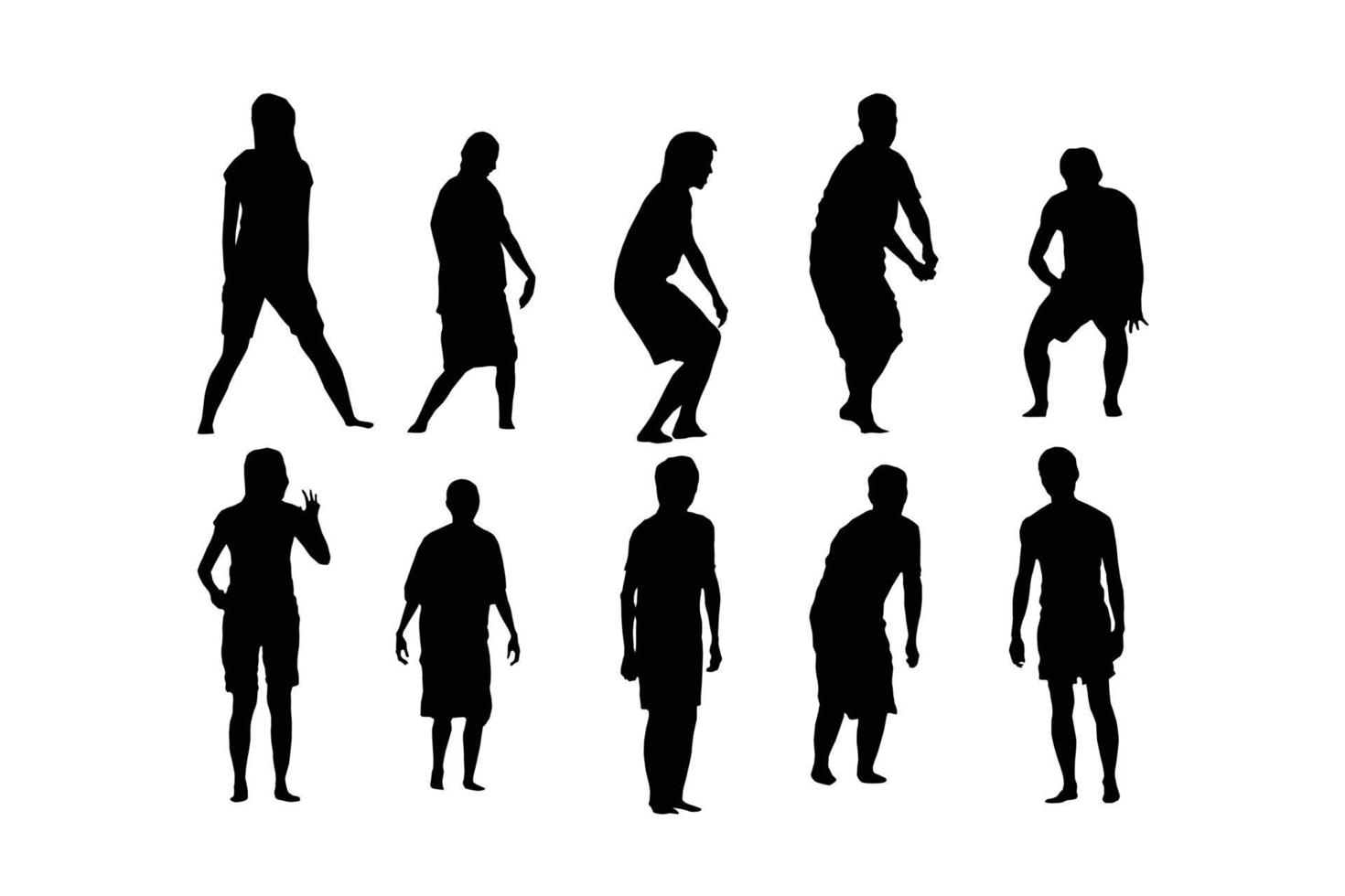 Zombie silhouettes set. illustrator Vector Eps 10.