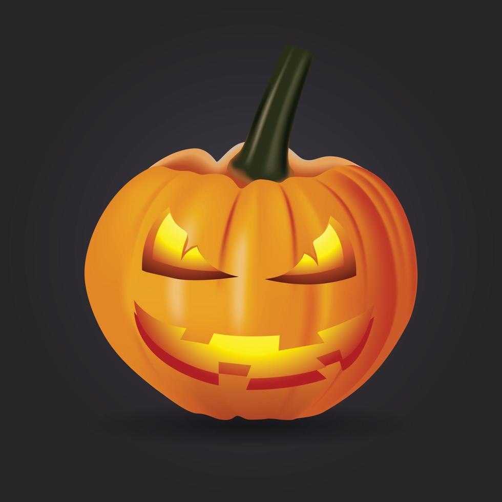 fantasma de calabaza sobre fondo negro. vector ilustrador