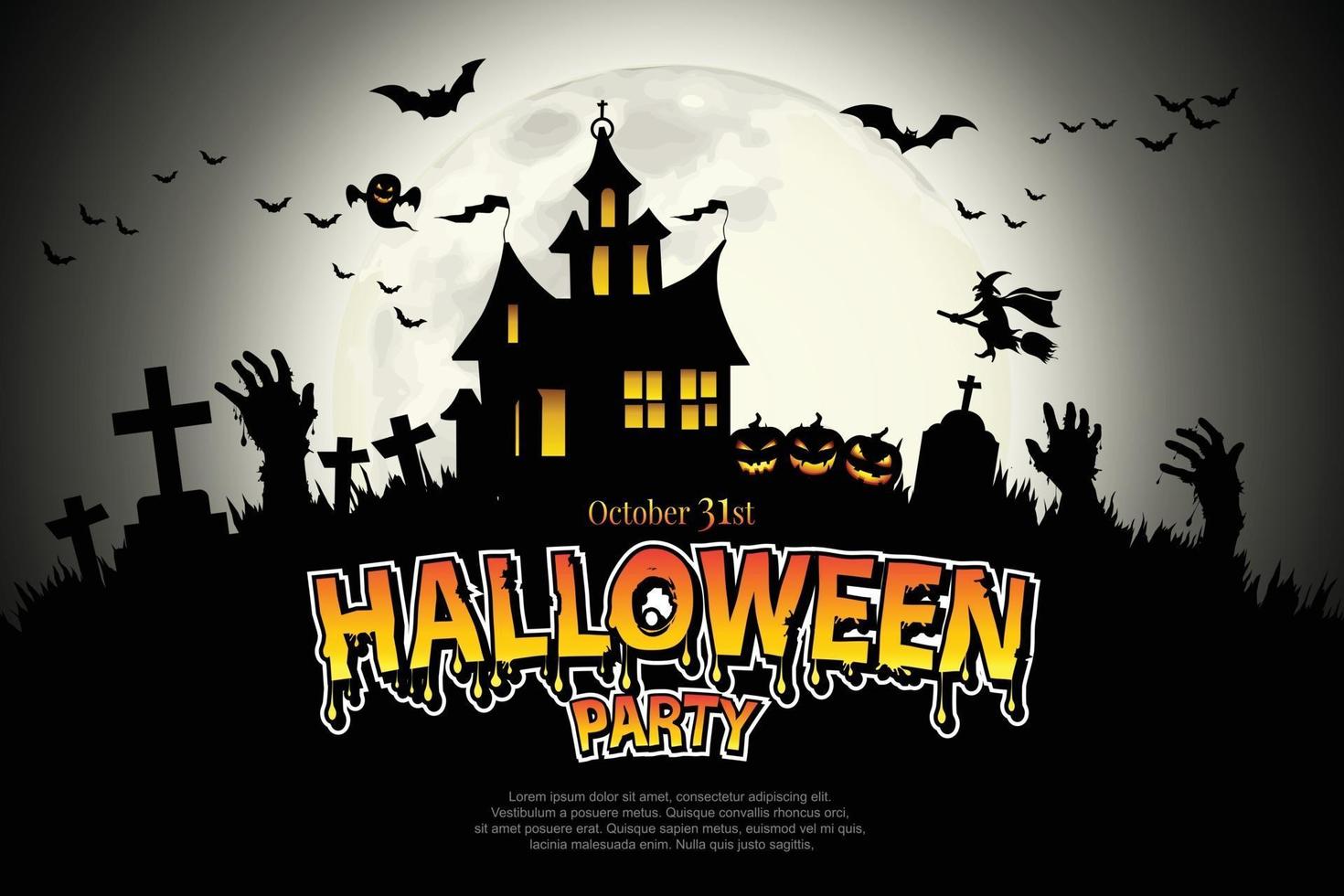 Halloween lettering Halloween Party. illustrator Vector Eps 10