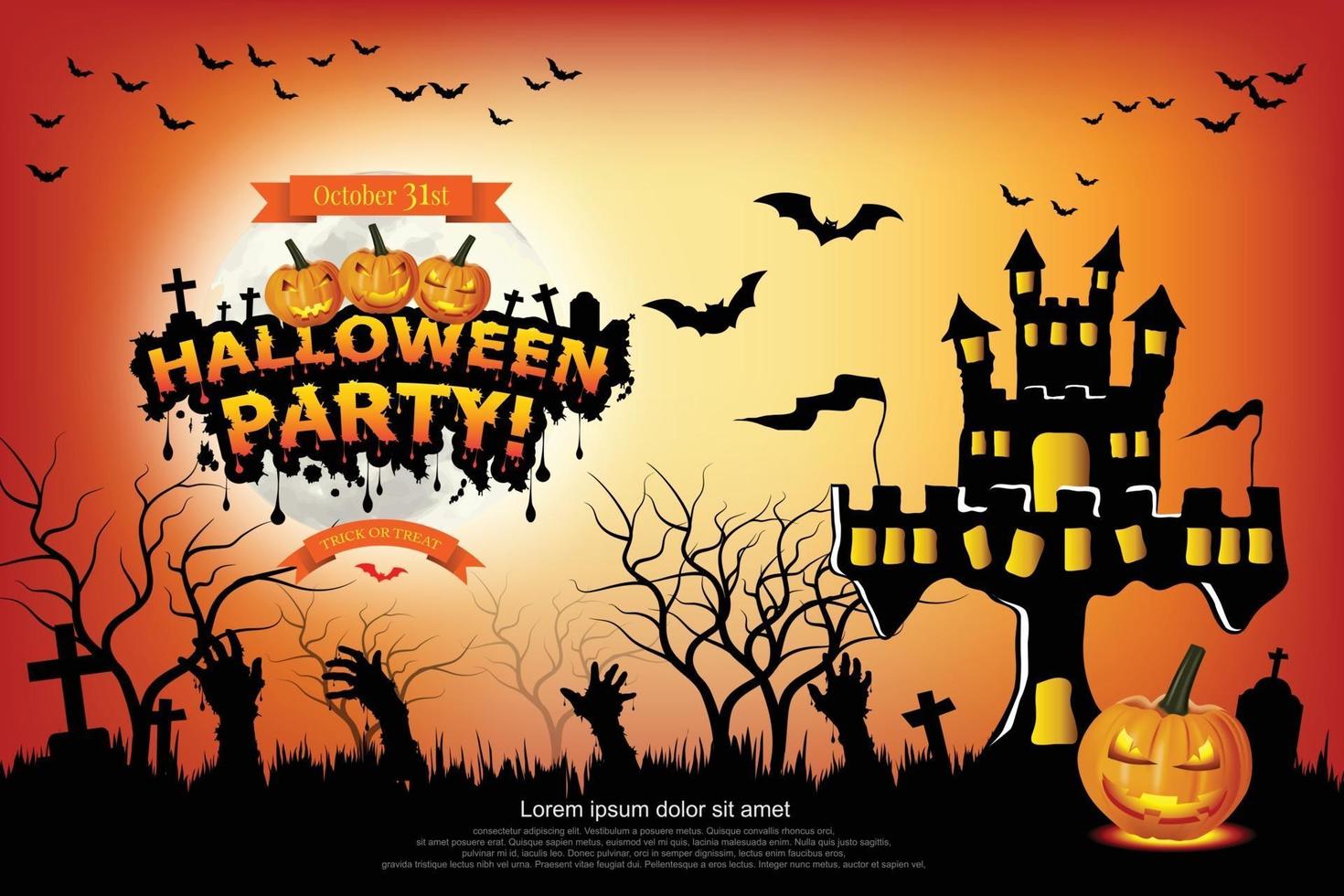 letras de halloween fiesta de halloween. vector