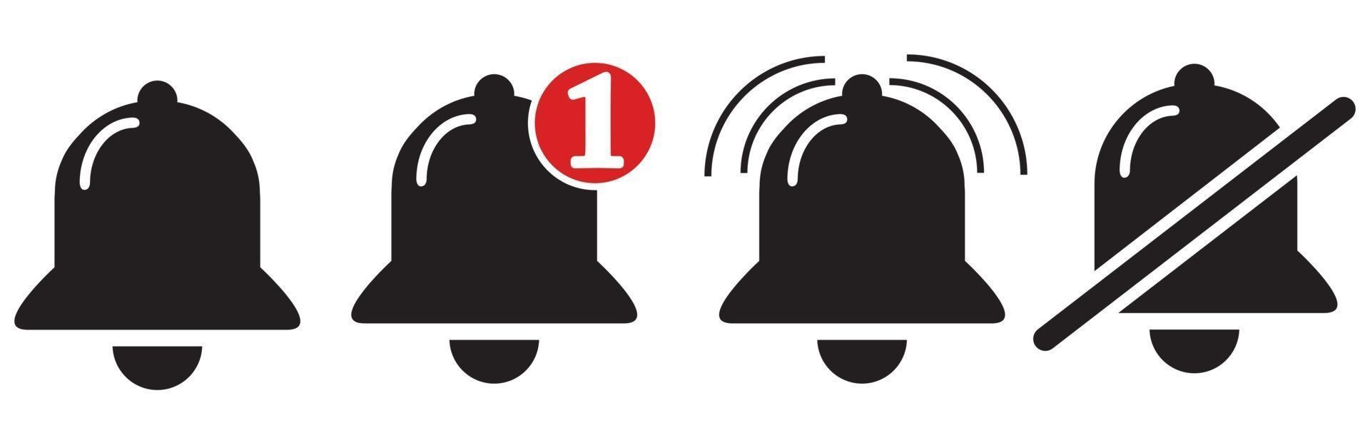 Notification bell icon. Alarm symbol. Incoming inbox message. vector