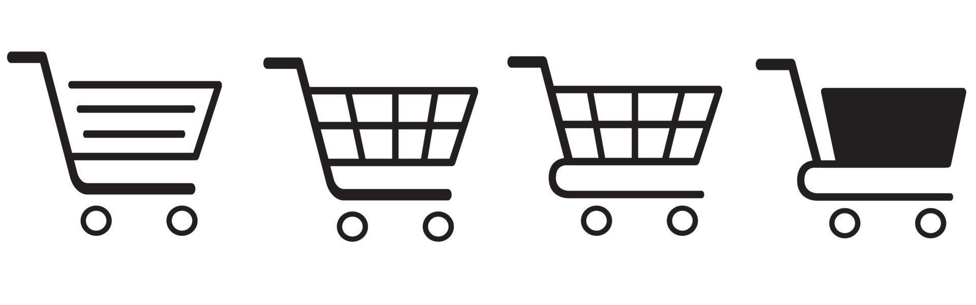 Full and empty shopping cart symbol shop and sale icon vector