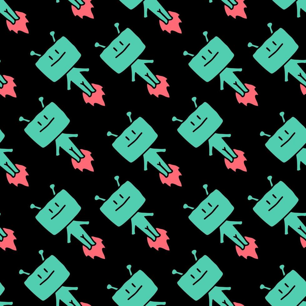 funny alien space seamless pattern vector