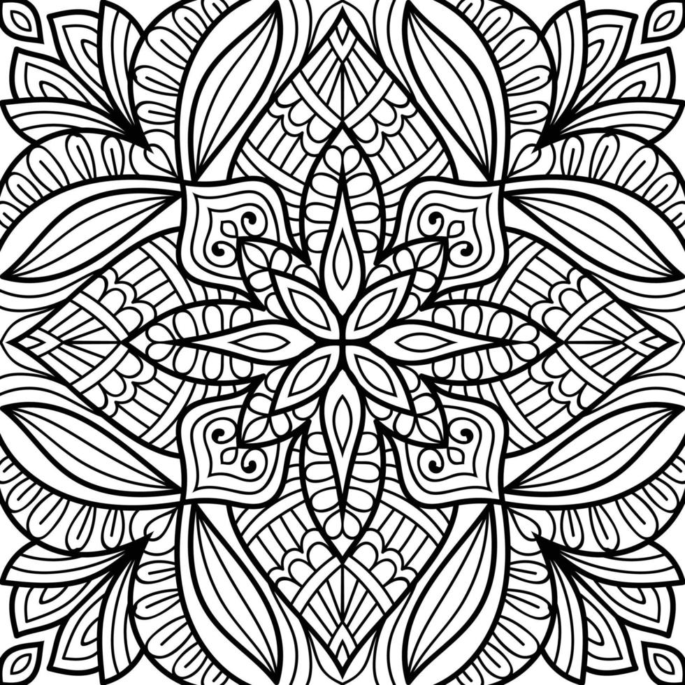 Doodle mandala colouring book pages for adults illustration vector