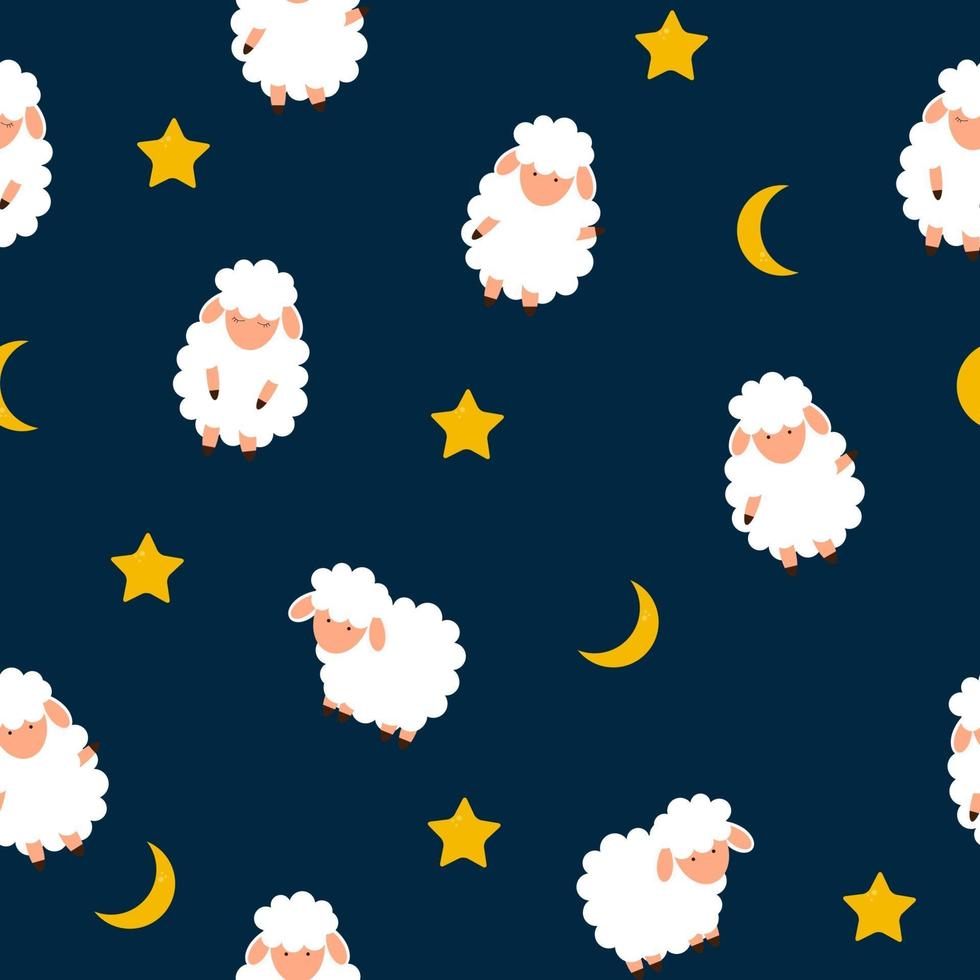 Cute little sheep Seamless Pattern Background. vector illustration.