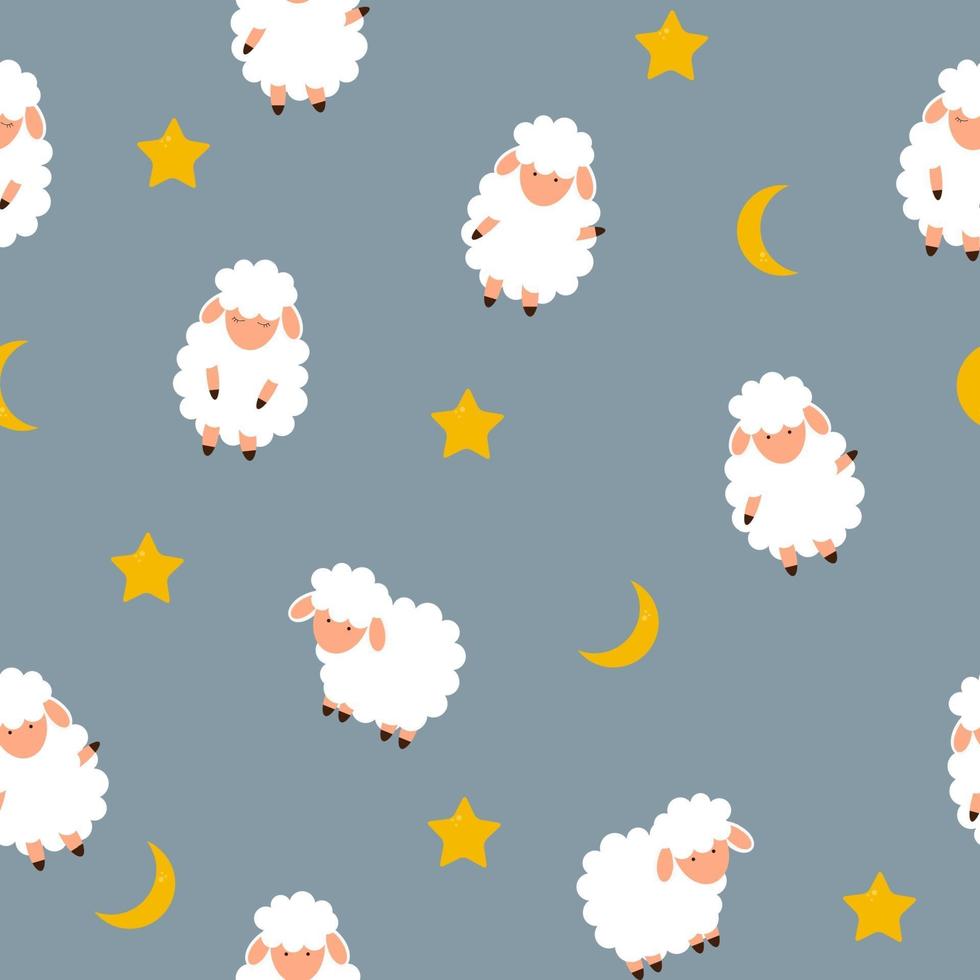 Cute little sheep Seamless Pattern Background. vector illustration.