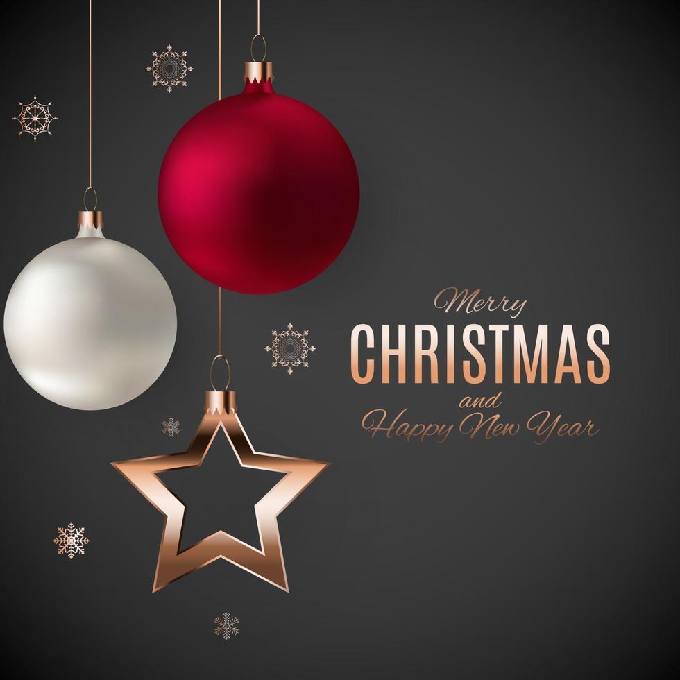 Merry Christmas and New Year Background. Vector Illustration