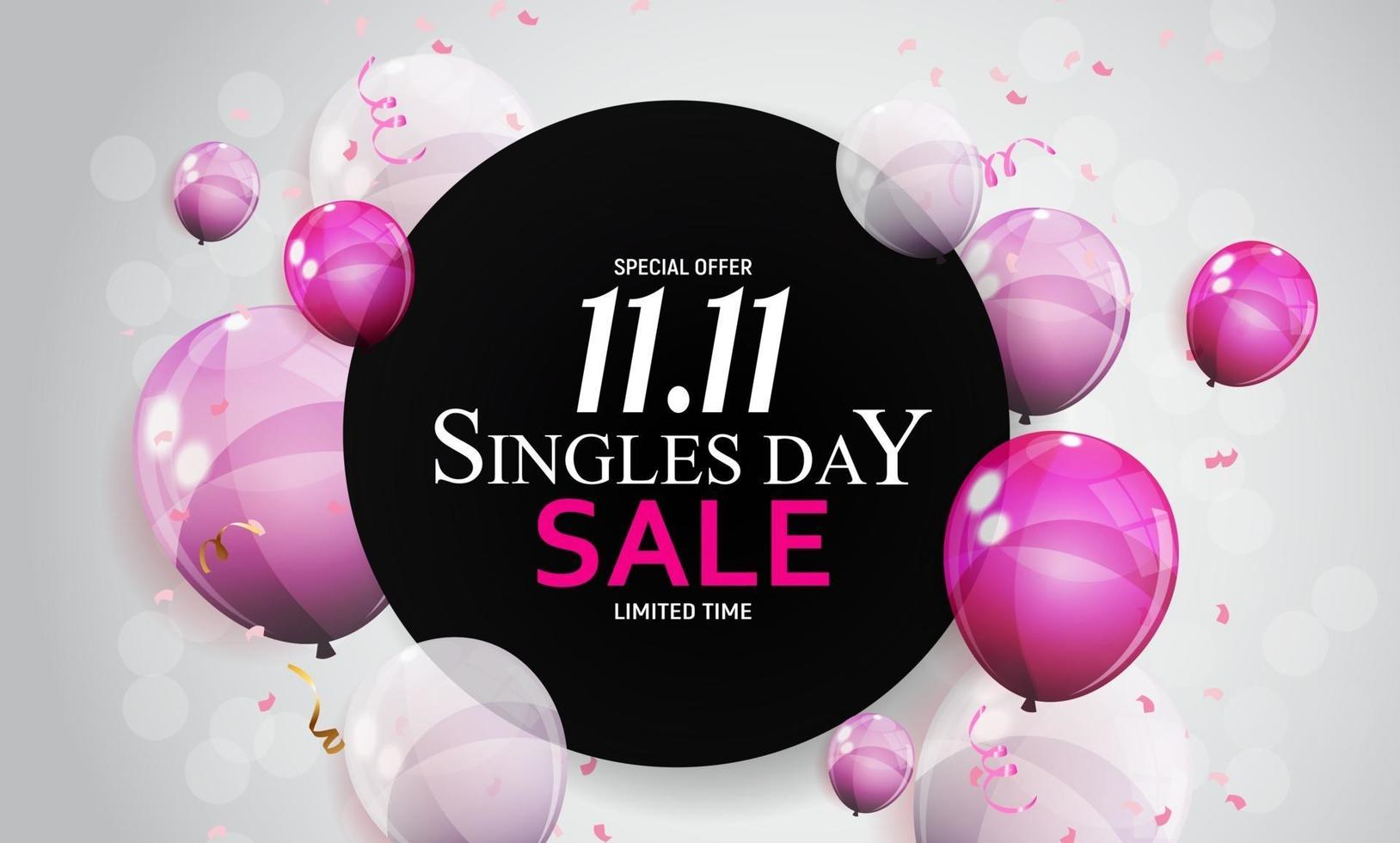 November 11 Singles Day Sale. Vector Illustration