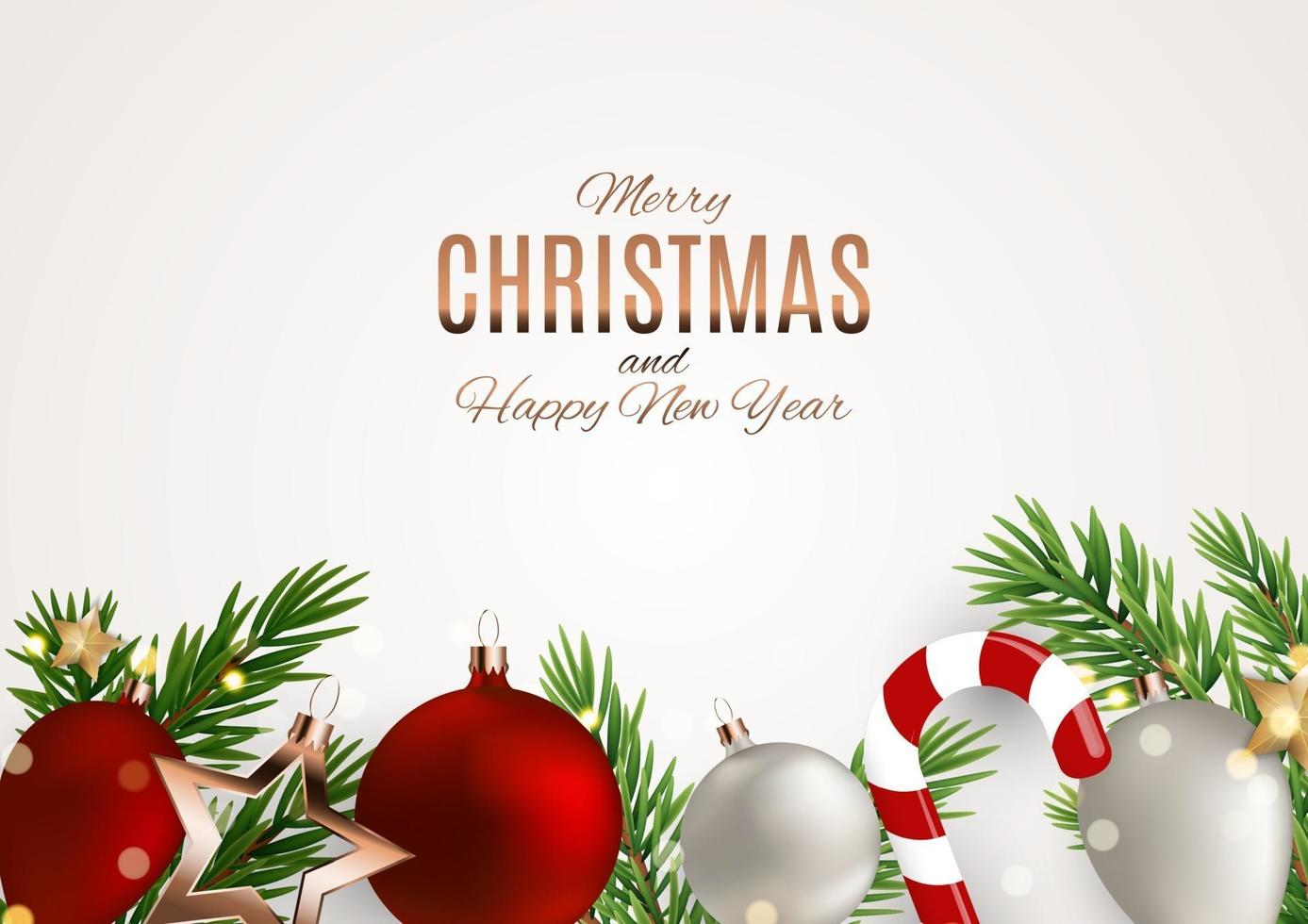 Merry Christmas and New Year Background. Vector Illustration
