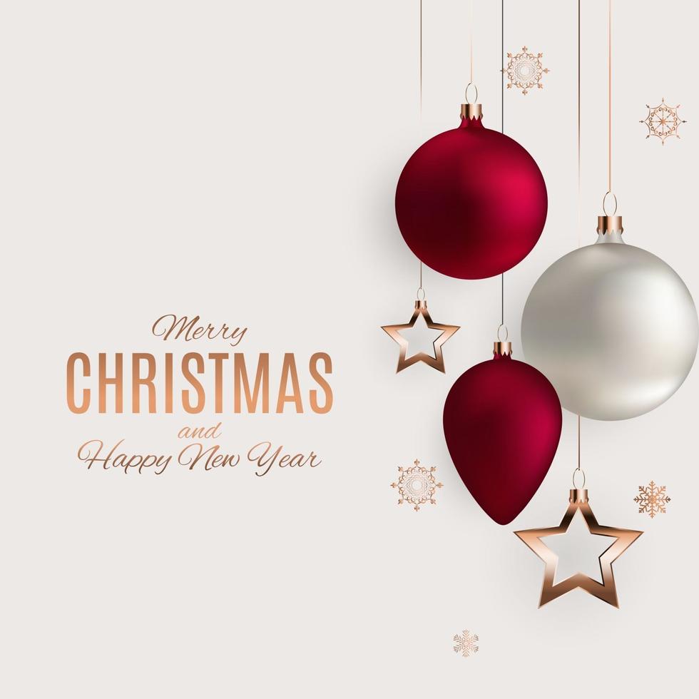 Merry Christmas and New Year Background. Vector Illustration