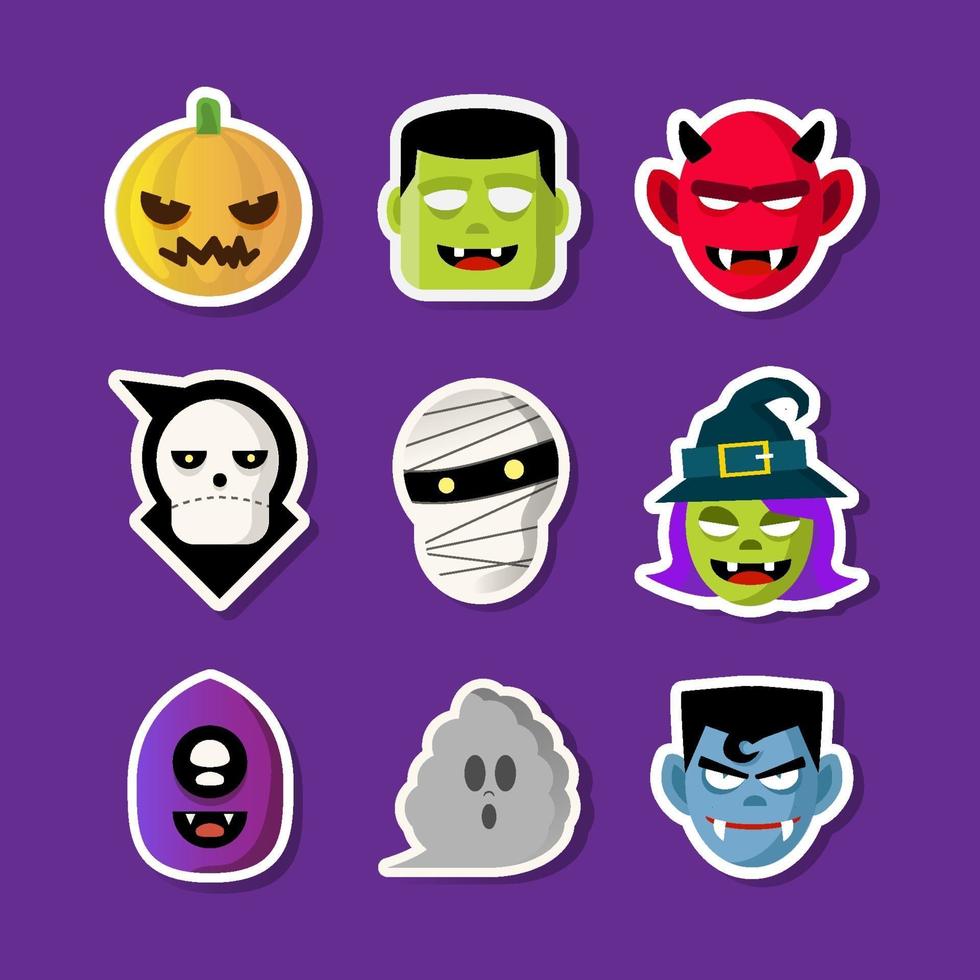 colección de monstruos hallowen vector