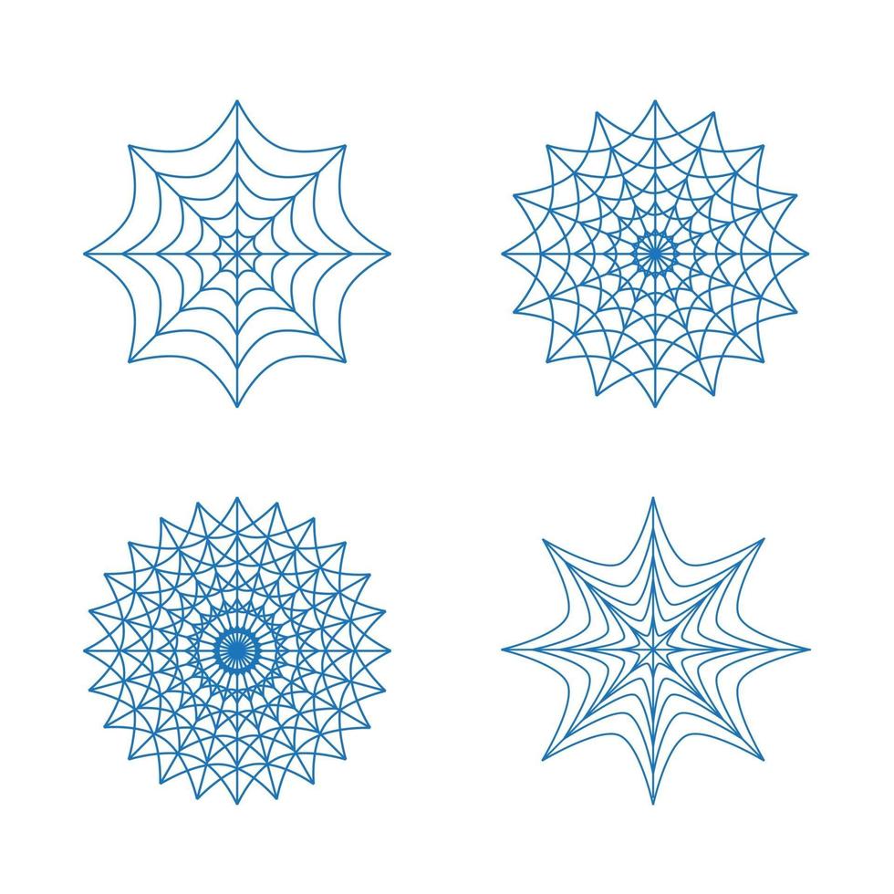 Set of Christmas snowflakes on white background. Vector Illustration.