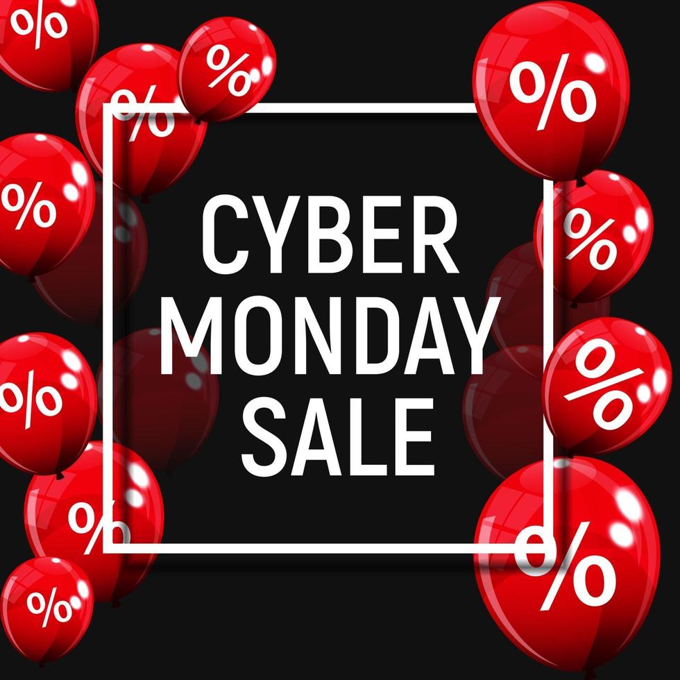 Cyber Monday Background Sale Concept. Vector Illustration
