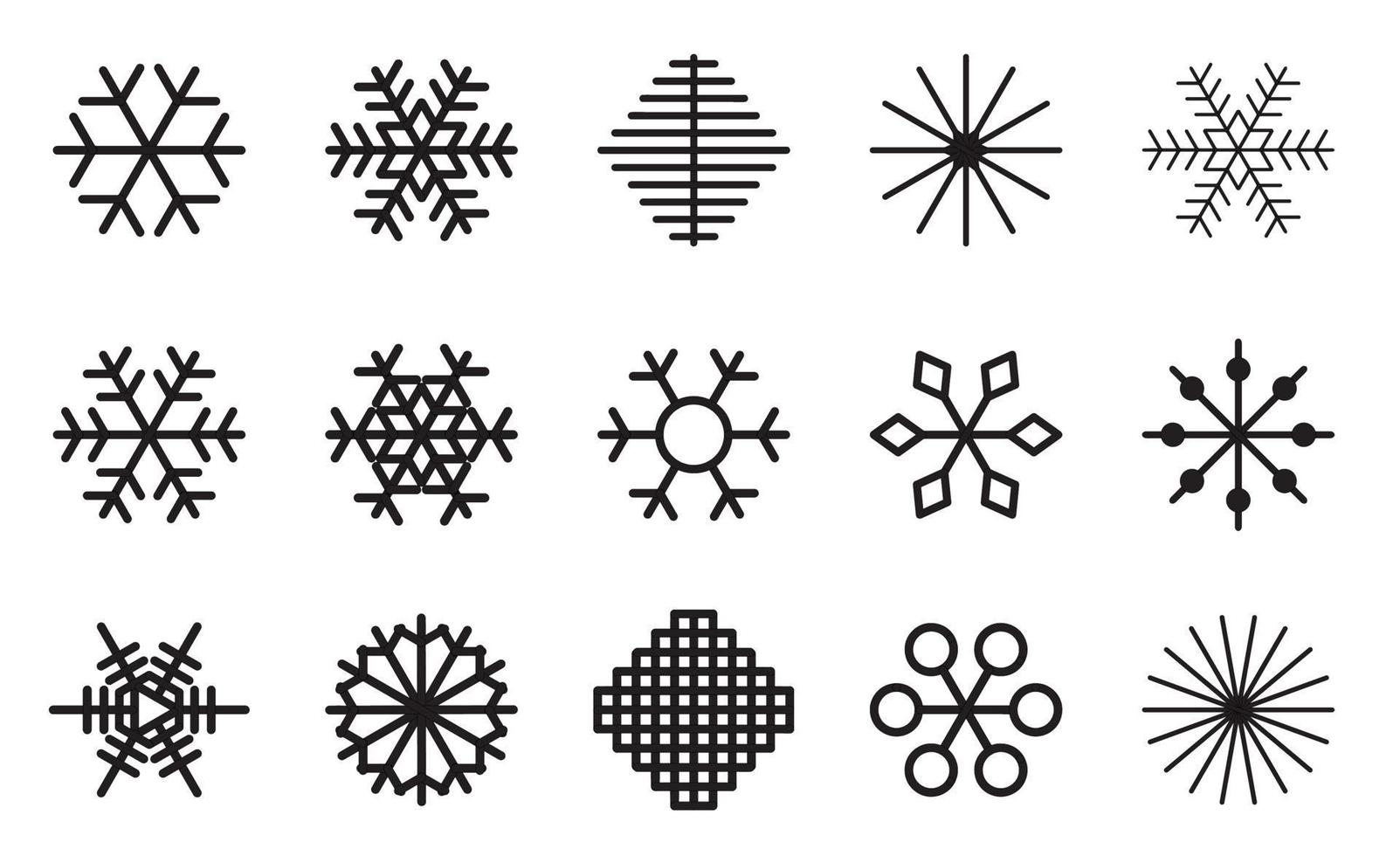 Christmas snowflakes on white background. Vector Illustration.