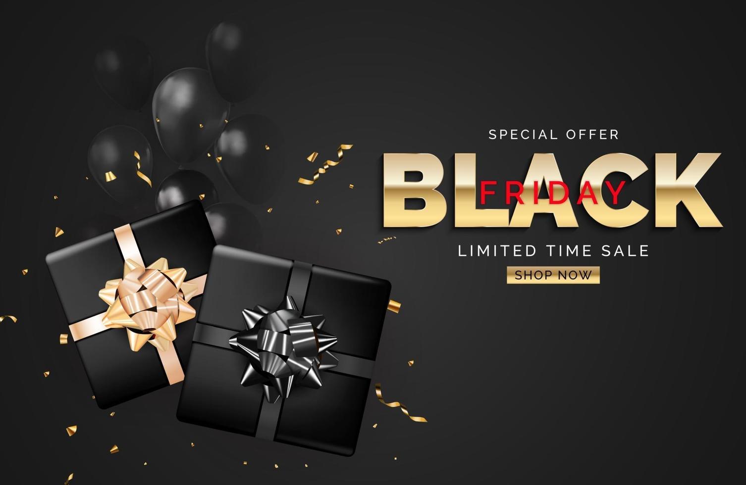 Black Friday Sale Banner Template. Vector Illustration