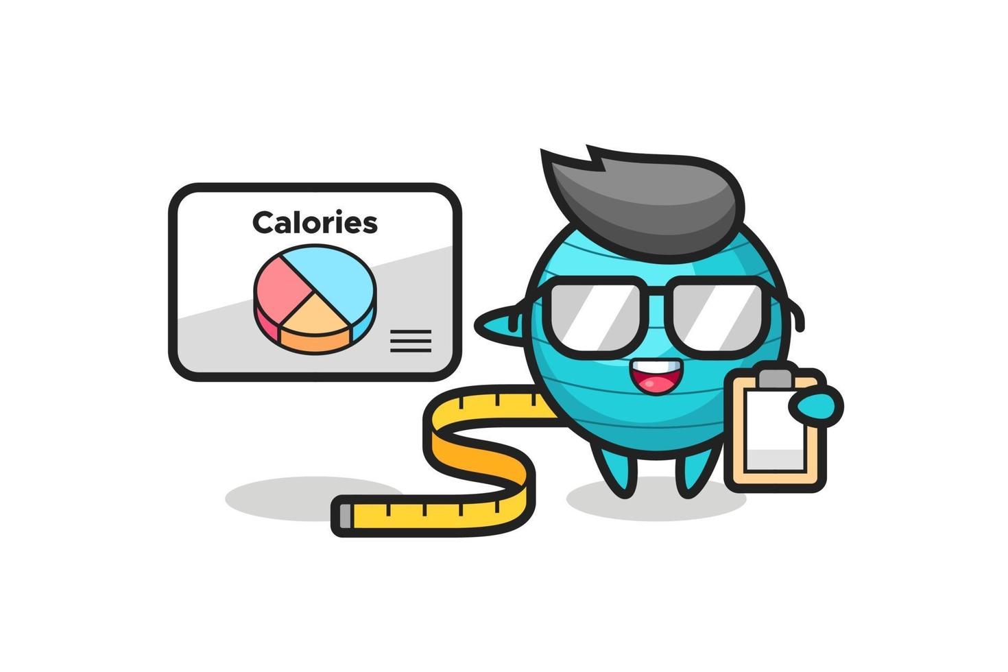 Illustration of exercise ball mascot as a dietitian vector