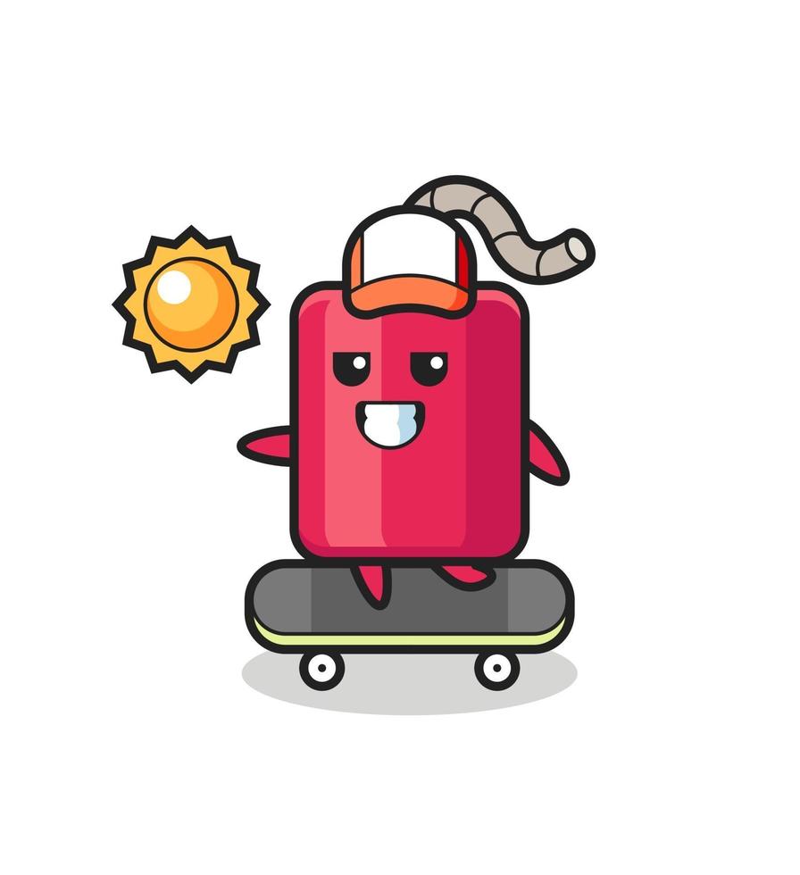 dynamite character illustration ride a skateboard vector