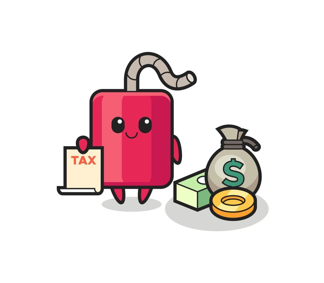 Character cartoon of dynamite as a accountant vector