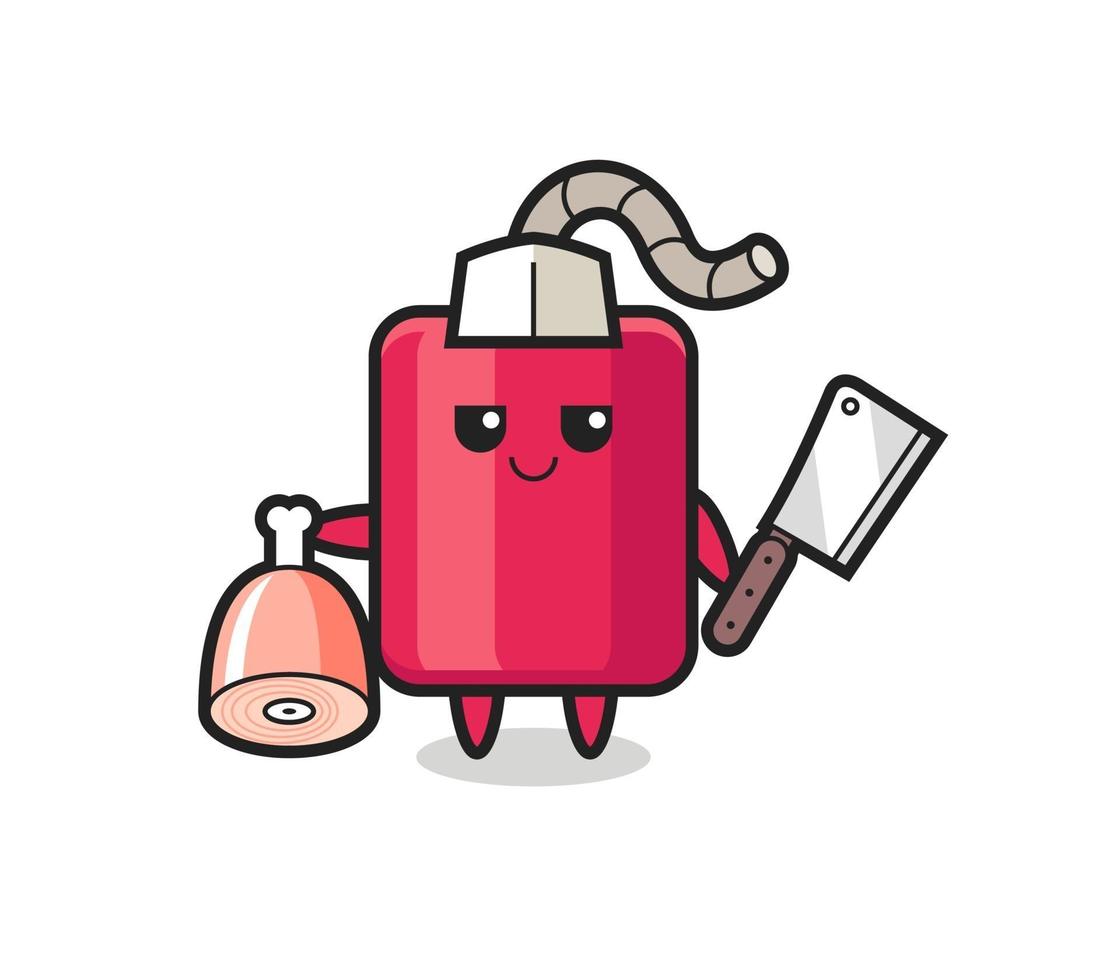 Illustration of dynamite character as a butcher vector