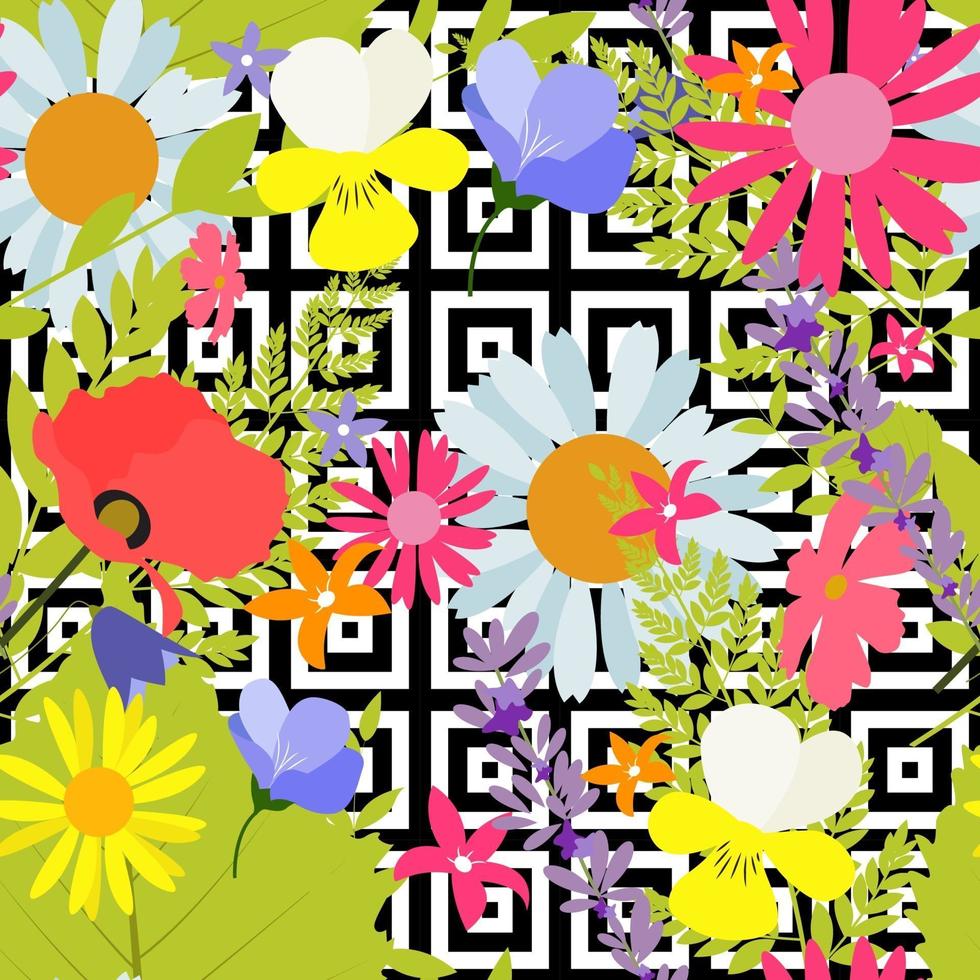 Summer Abstract Seamless Pattern Background with Palm Leaves vector