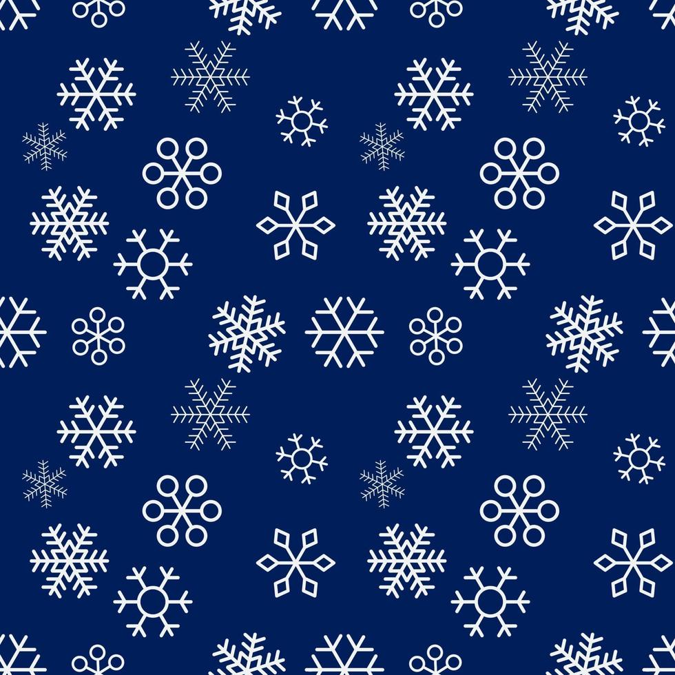 Christmas snowflakes on Blue background. Seamless pattern. vector
