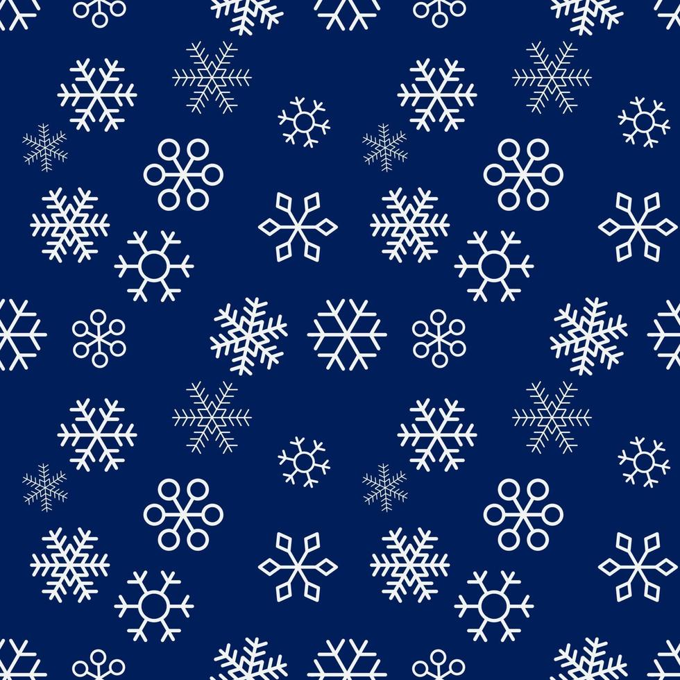 copos de nieve de Navidad sobre fondo azul. patrón sin costuras. vector