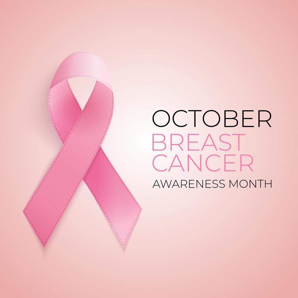 Breast Cancer Awareness Month Pink Ribbon Background vector