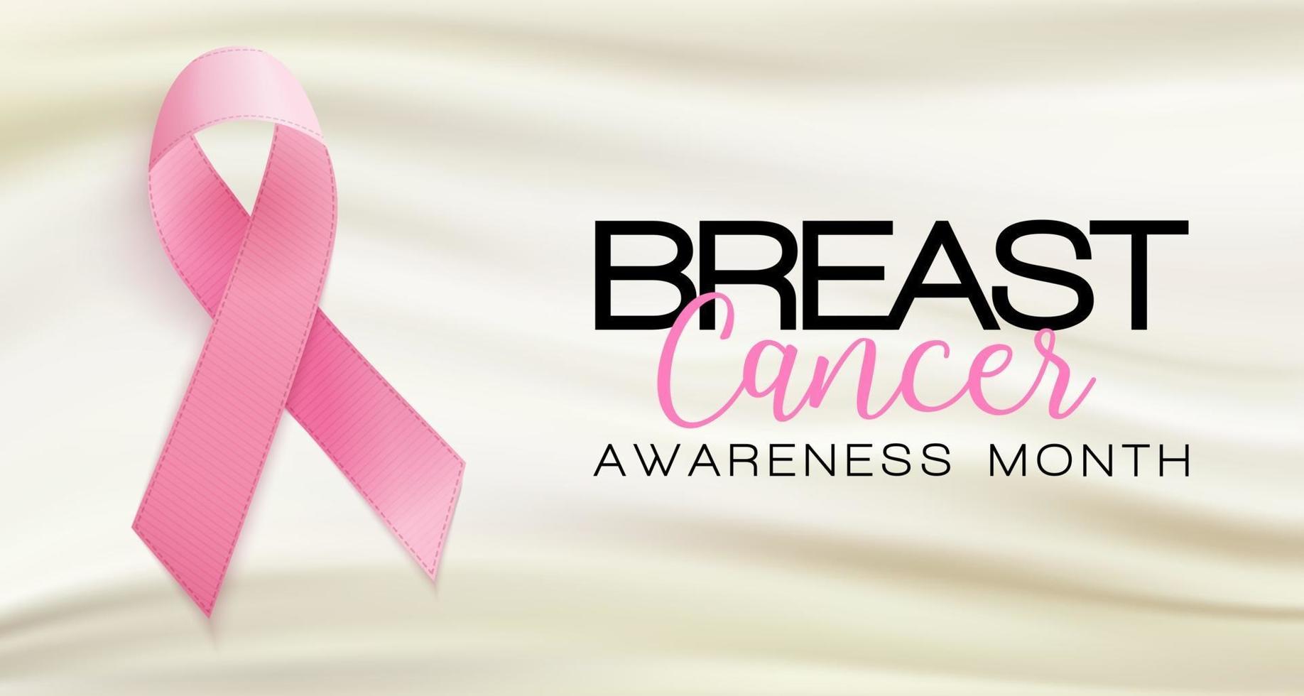 Breast Cancer Awareness Month Pink Ribbon Background vector