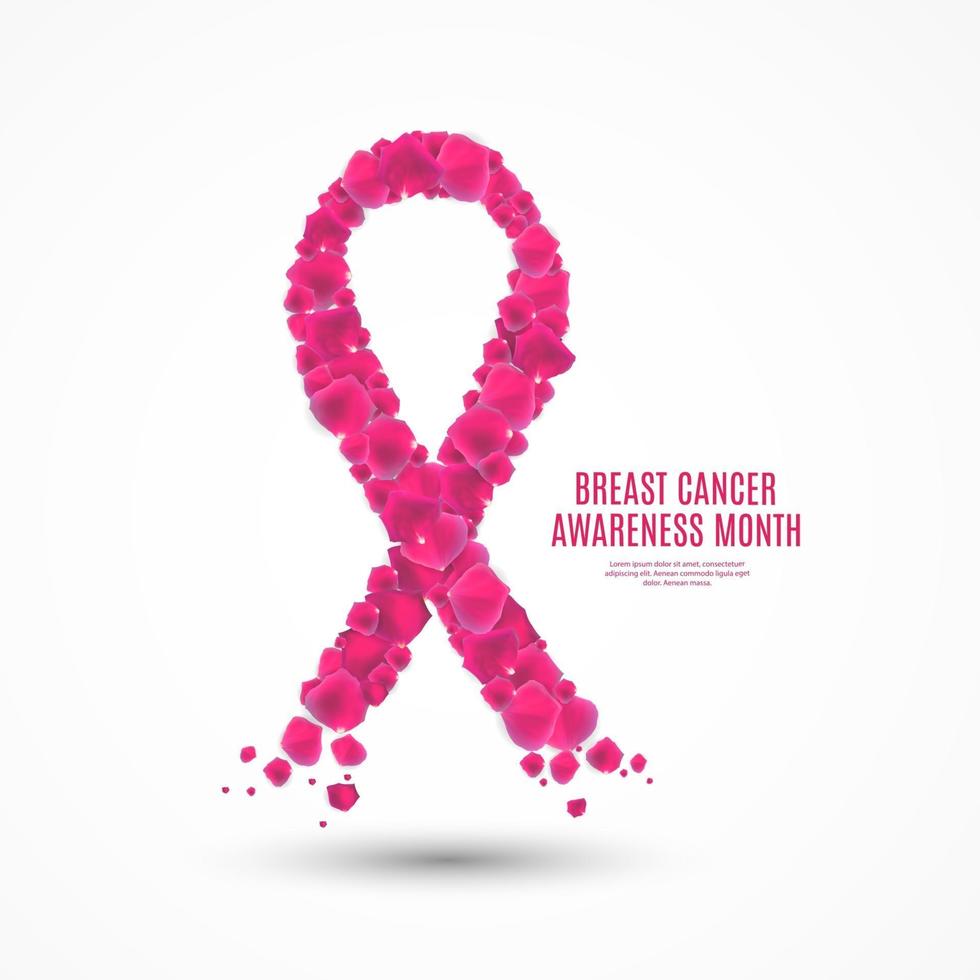fondo de cinta rosa del mes de concientización sobre el cáncer de mama vector