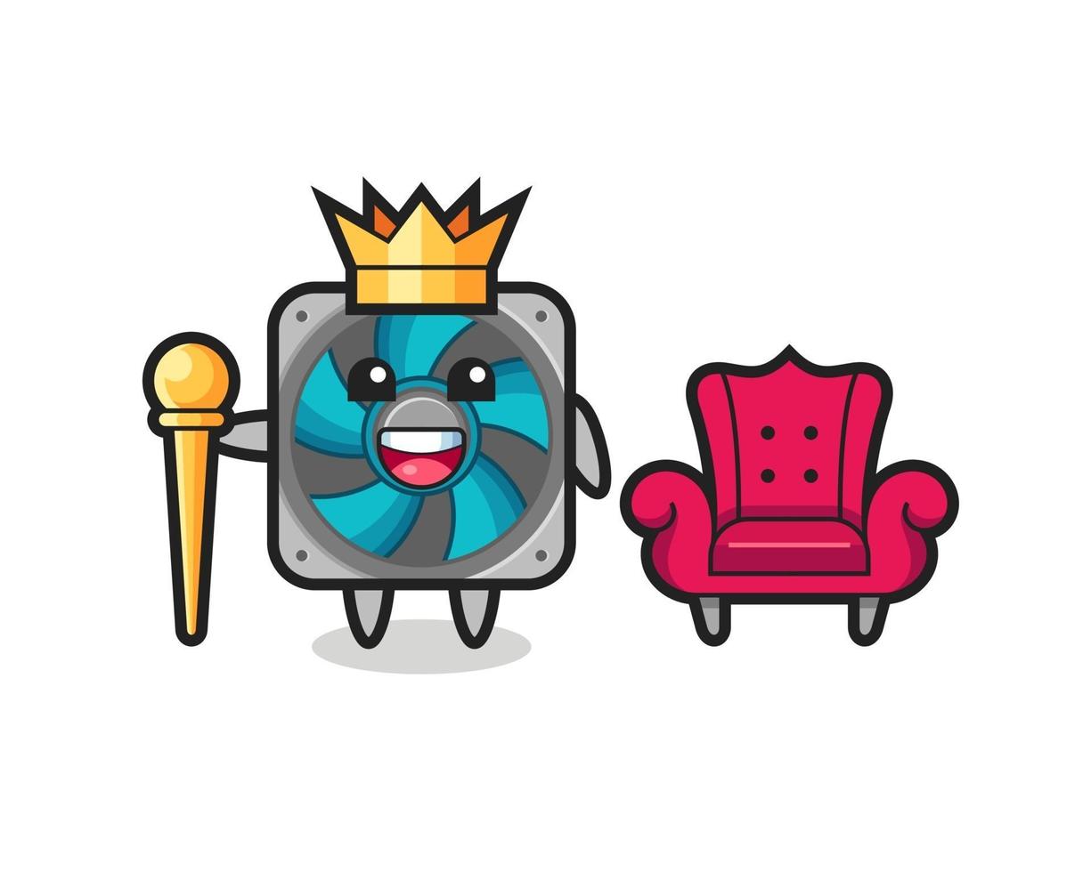 Mascot cartoon of computer fan as a king vector