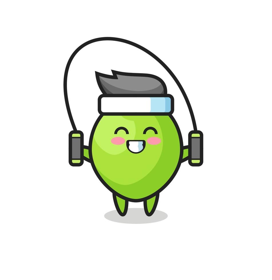 coconut character cartoon with skipping rope vector