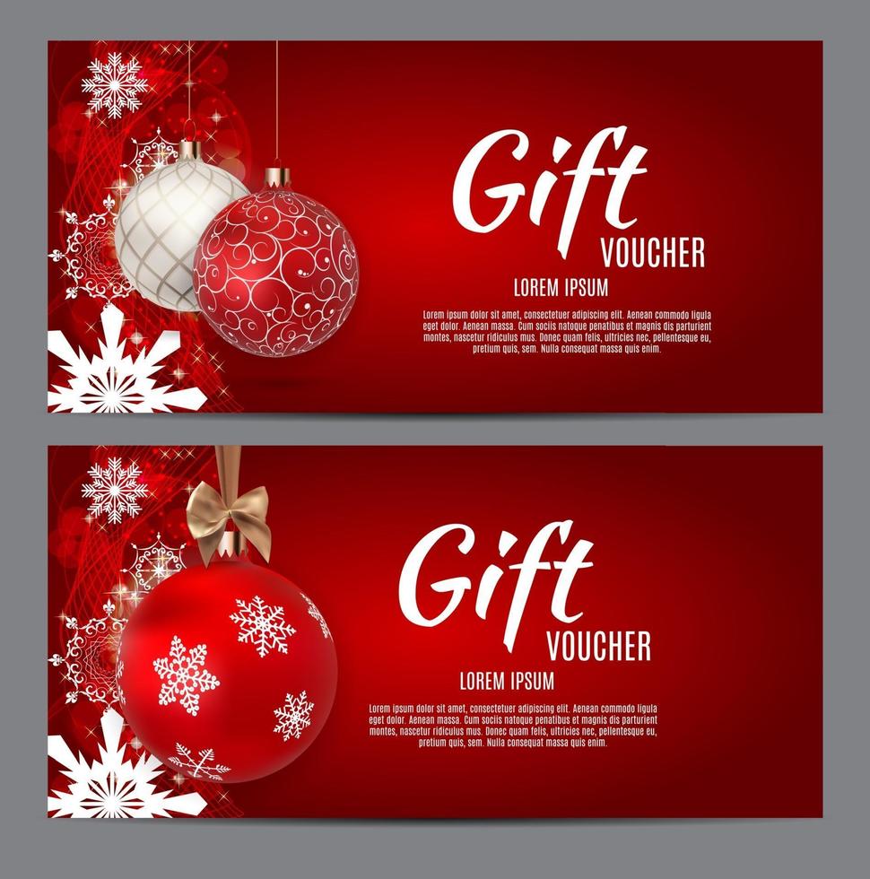 Christmas and New Year Gift Voucher, Discount Coupon Template vector