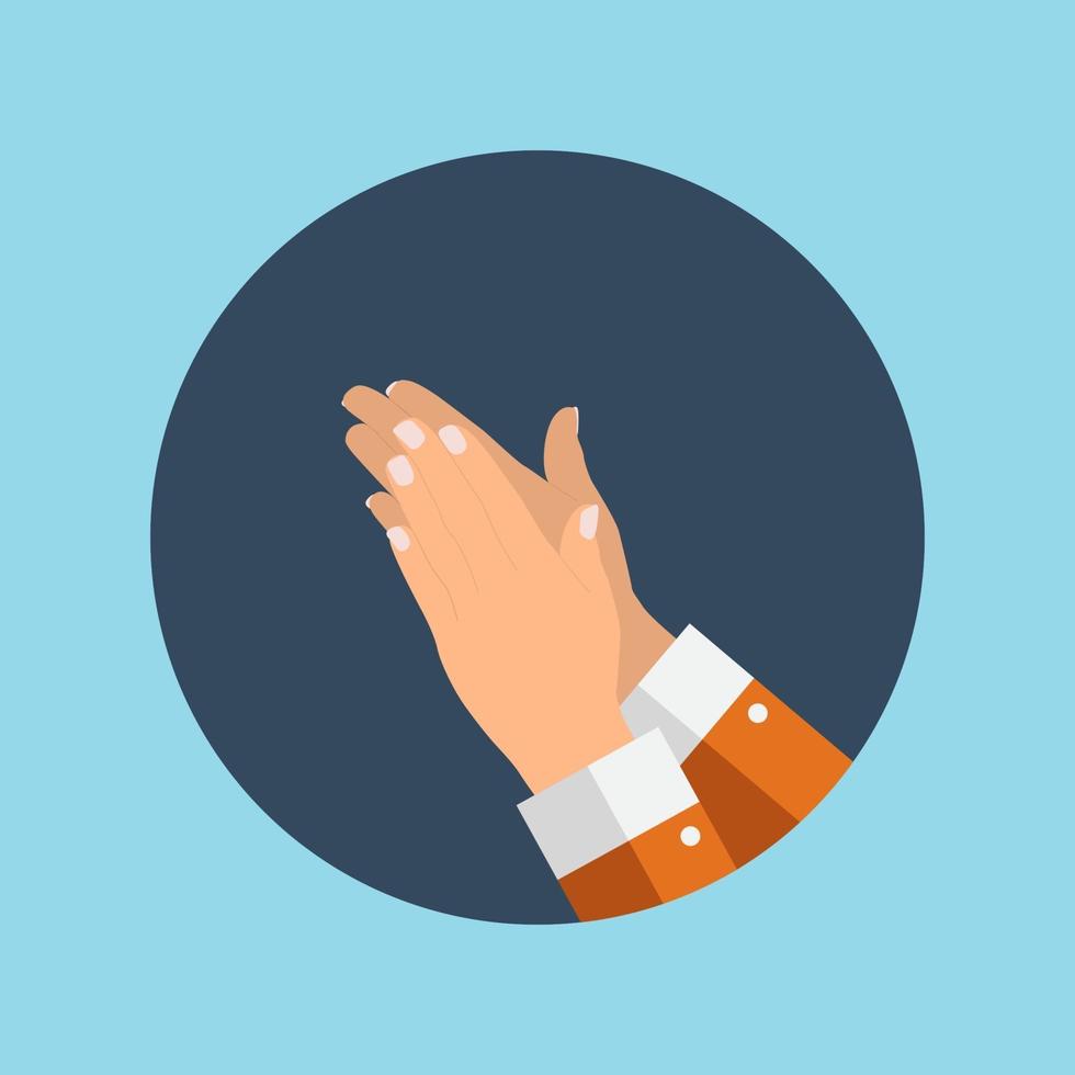 Flat. Concept of success Applause. Hands clapping. Vector Illustration