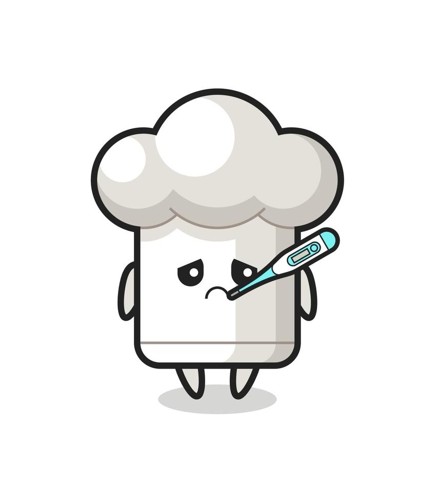 chef hat mascot character with fever condition vector