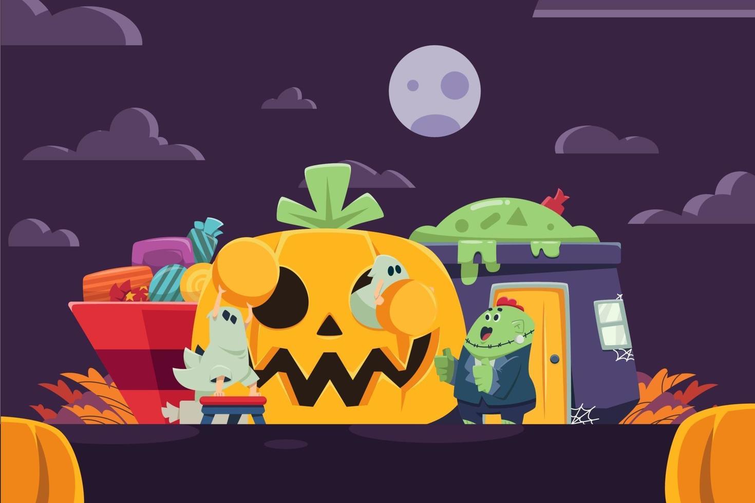 Halloween Night Background vector