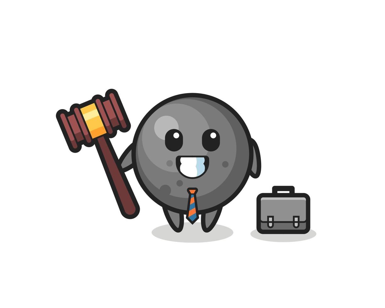 Illustration of cannon ball mascot as a lawyer vector