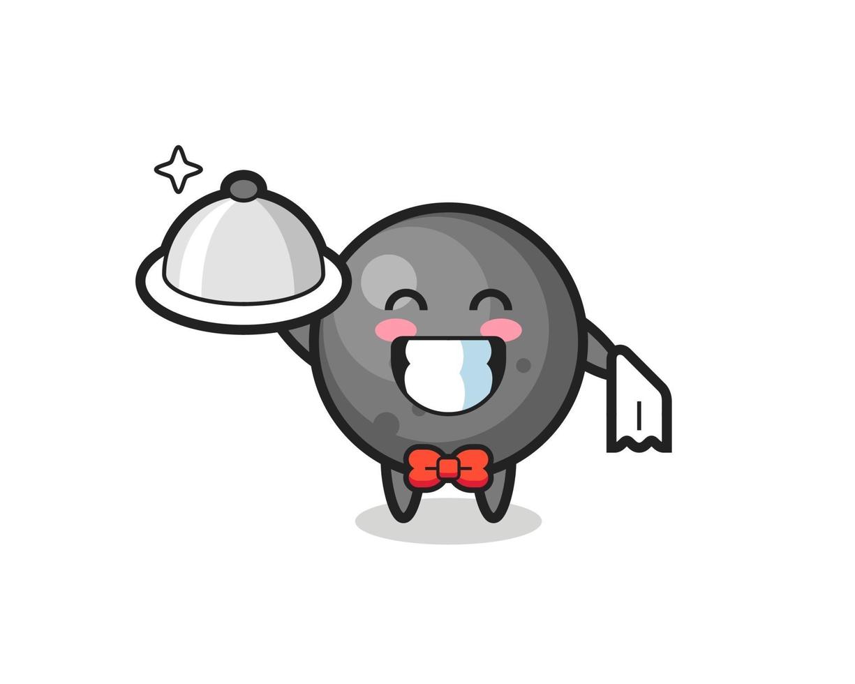 Character mascot of cannon ball as a waiters vector