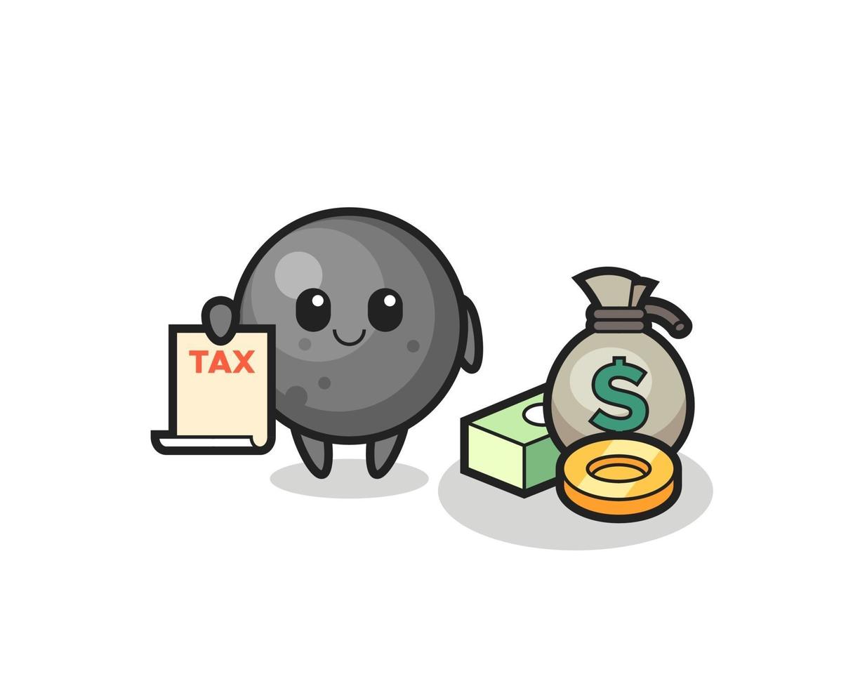 Character cartoon of cannon ball as a accountant vector