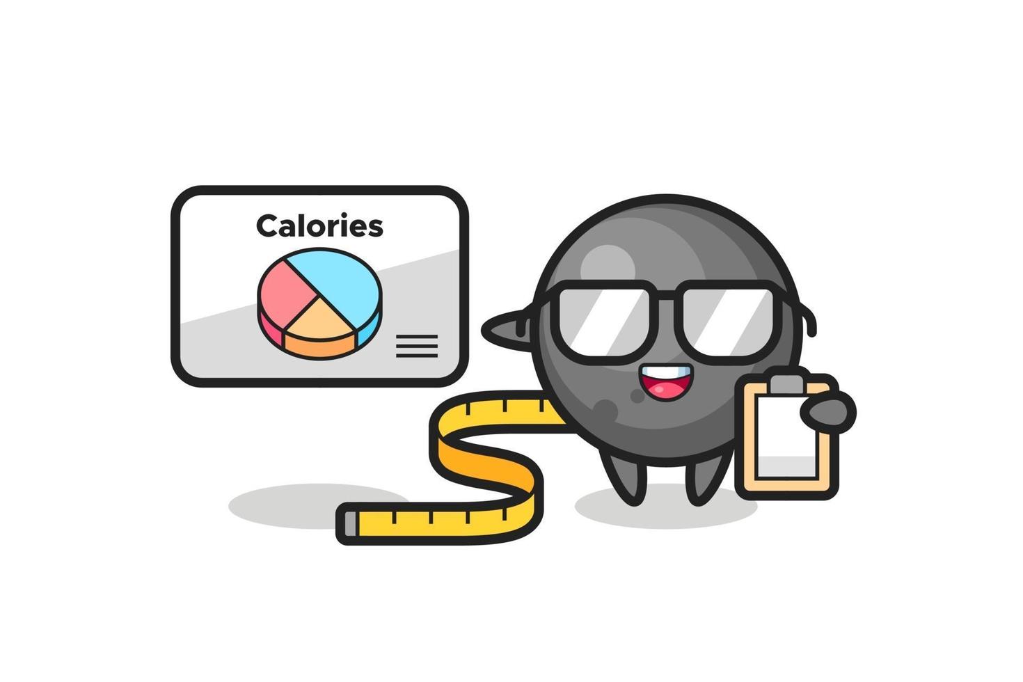 Ilustración de la mascota de la bola de cañón como dietista vector